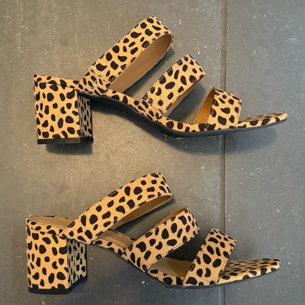 Animal print block heels